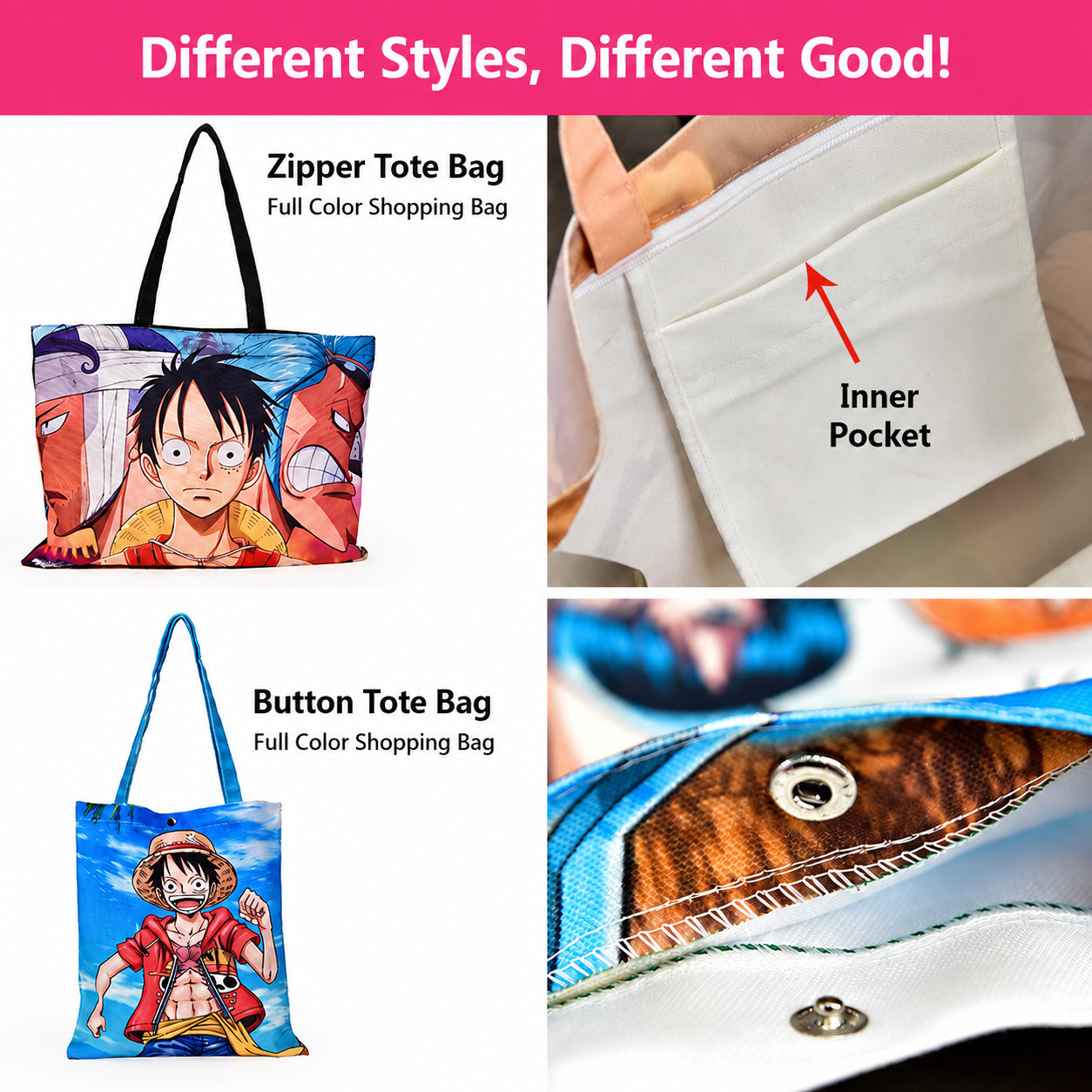 Sac fourre-tout en toile animé personnalisé