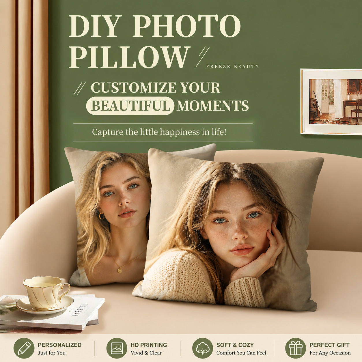 Create Your Own Custom Photo Pillow+Pillow insert