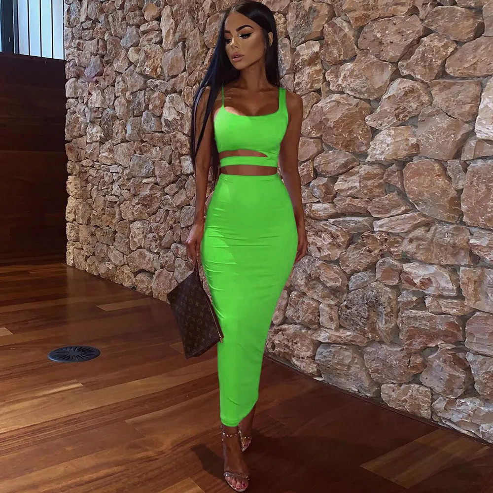 2-piece set sexy dress