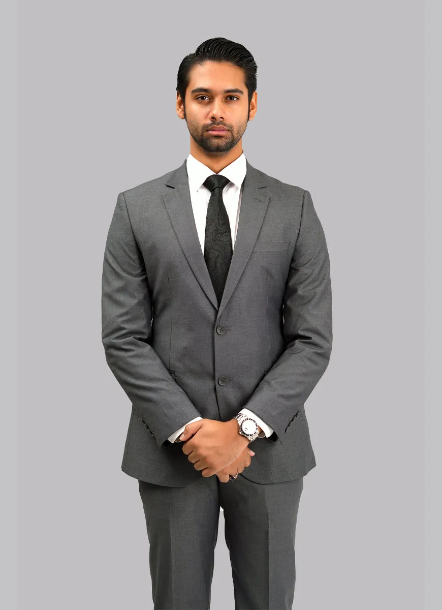 2-Piece Suit Premium Dark Grey Plain