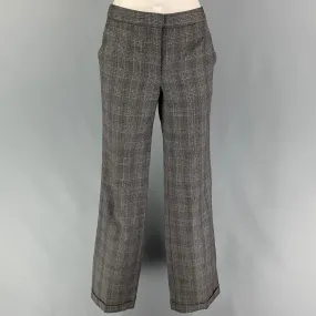 2009 by ALEXANDER McQUEEN  Size 10 Grey Virgin Wool Plaid Flat Front Dress Pants