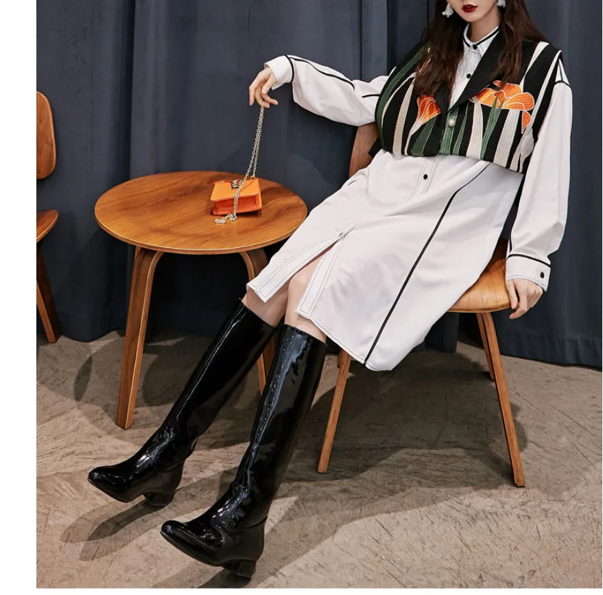 8GIRLS COTTON SHIRT DRESS WITH BLACK CONTRAST IN WHITE