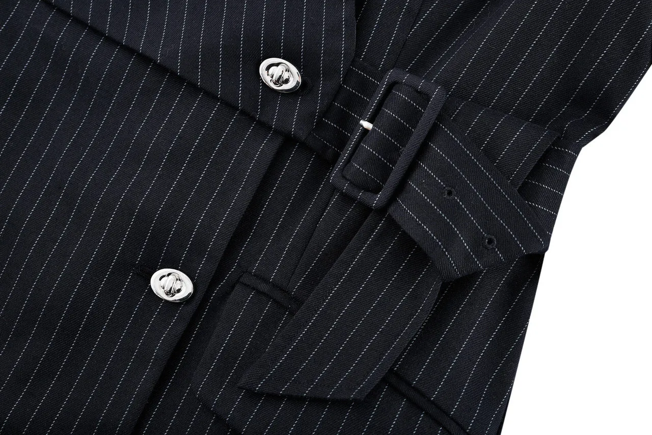 A-Shape Stripe Blazer Dress