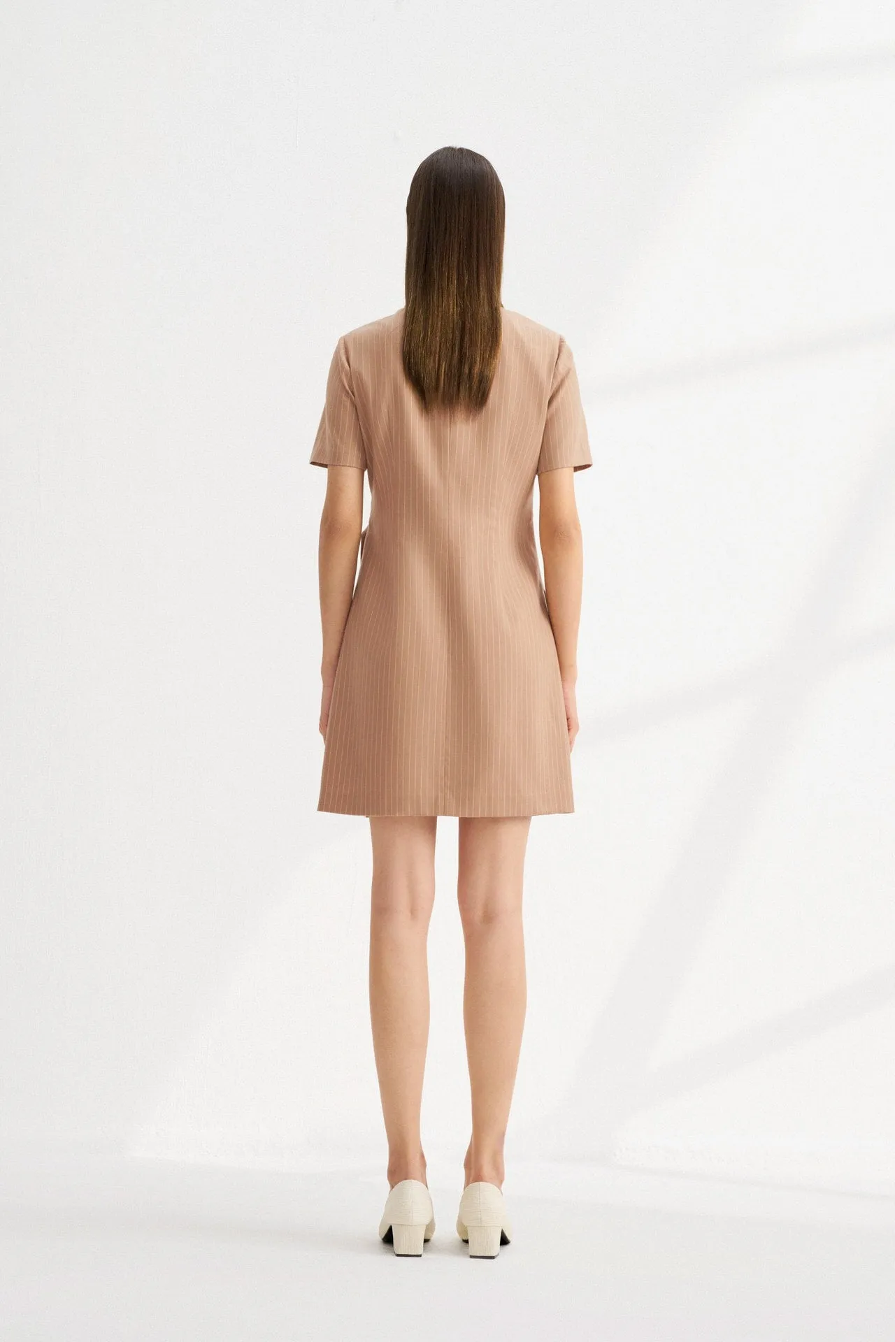 A-Shape Stripe Blazer Dress