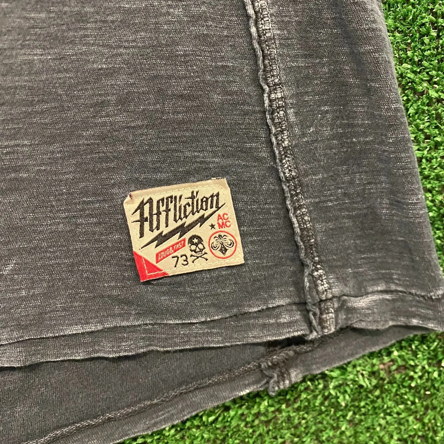 Affliction Motorcycles Vintage Moto Biker Henley T-Shirt