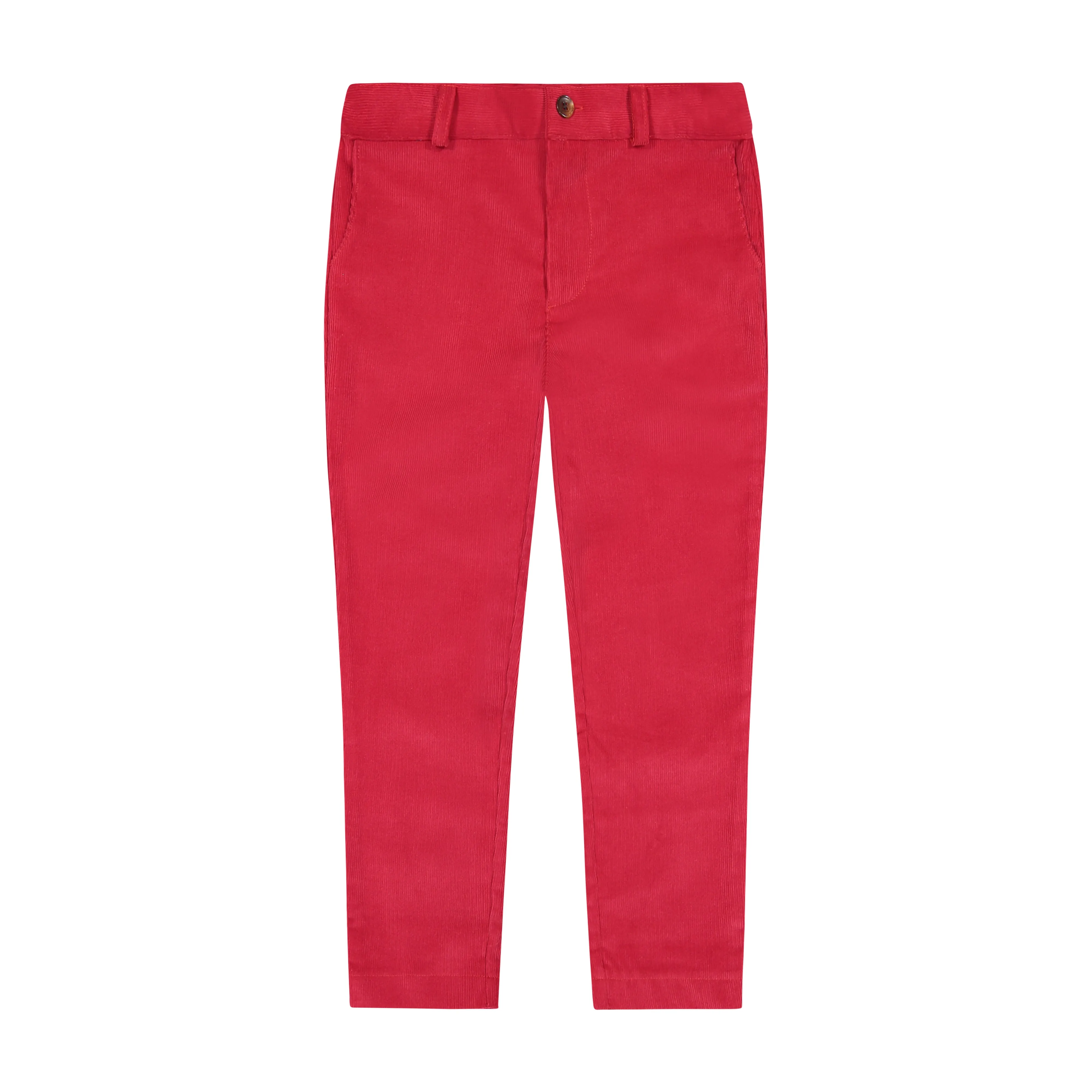 Alex Boys Flat Front Pant Red Corduroy