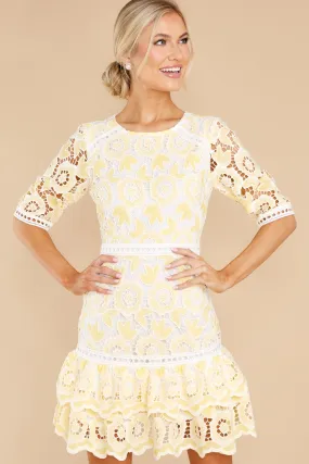 All About That Lace Pastel Yellow Dress