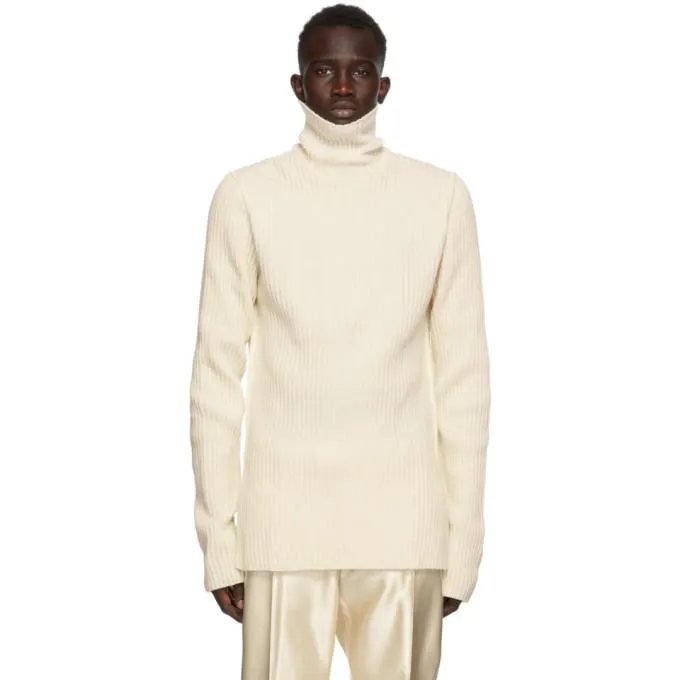 Ann Demeulemeester Off-White Wool Knit Turtleneck