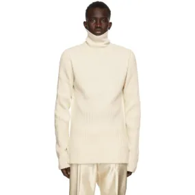 Ann Demeulemeester Off-White Wool Knit Turtleneck