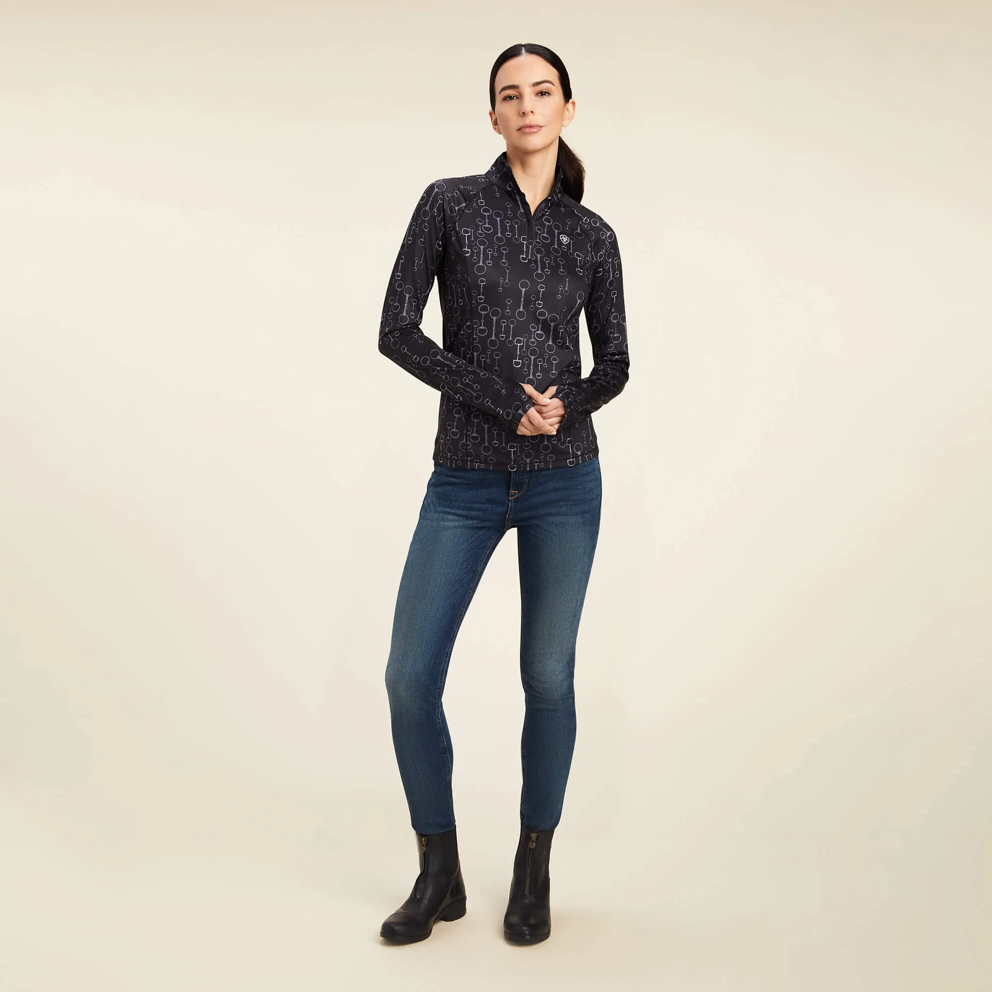 Ariat Lowell 2.0 1/4 Zip Baselayer Black Bit