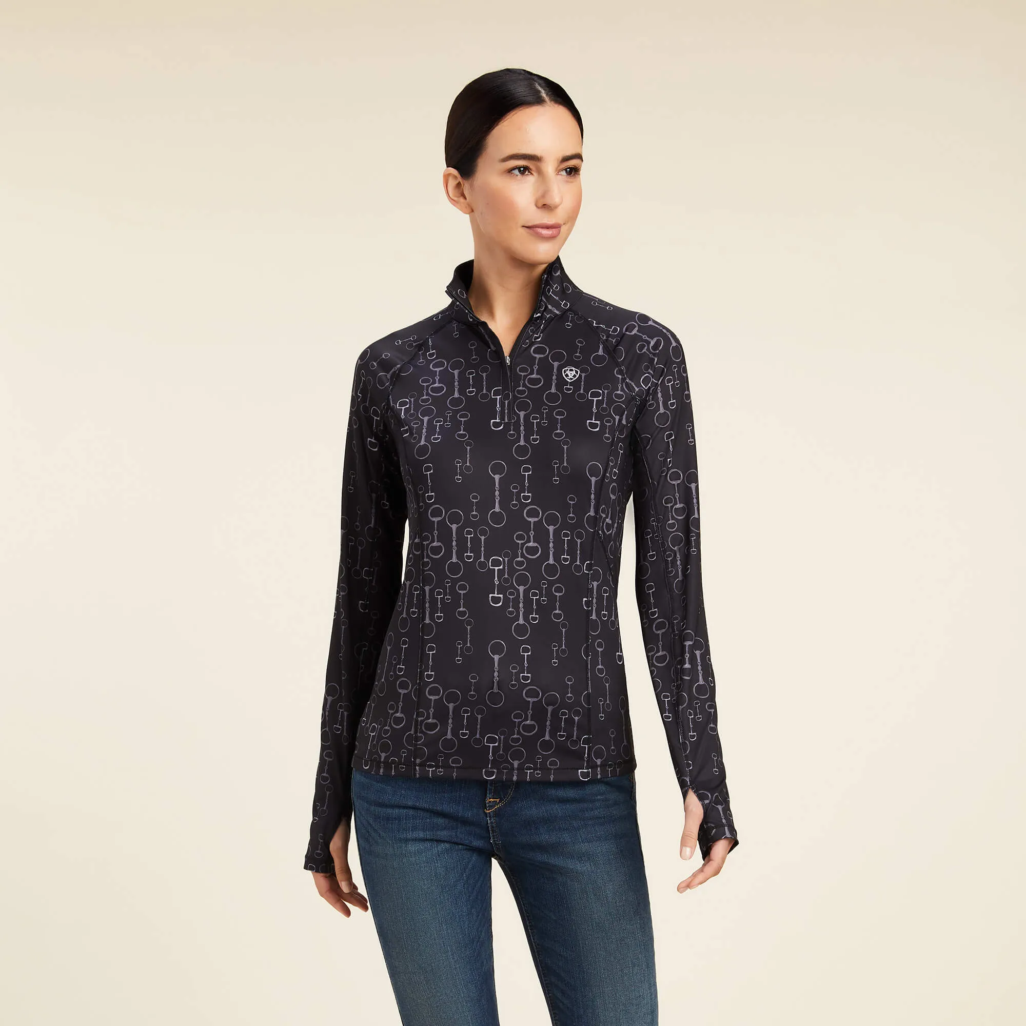 Ariat Lowell 2.0 1/4 Zip Baselayer Black Bit