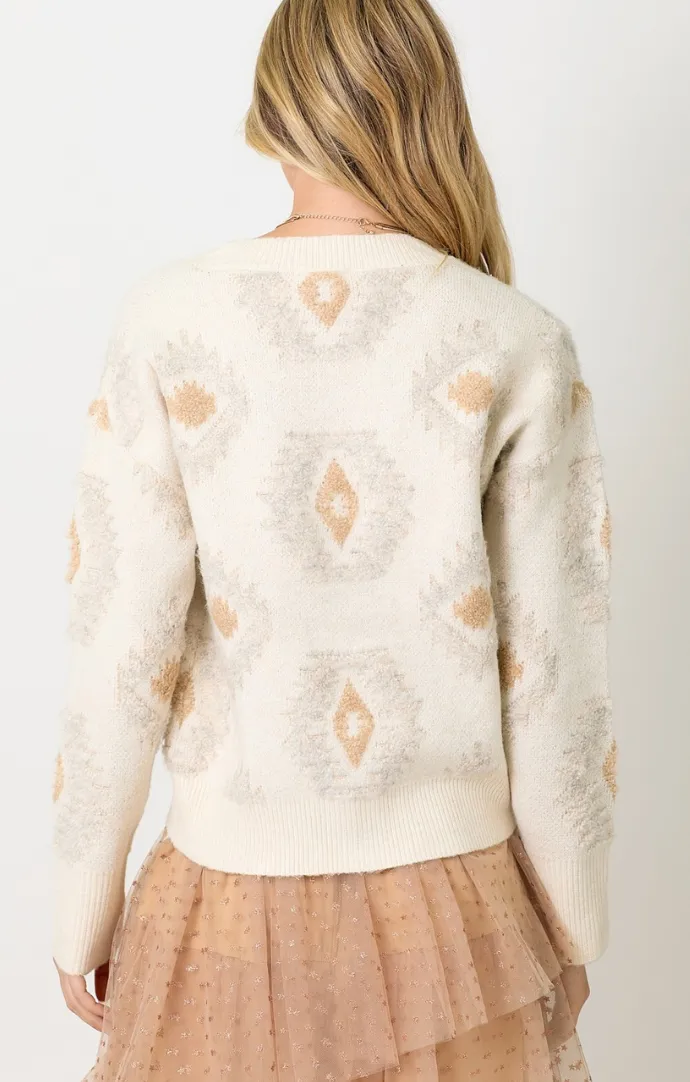 Aster Ivory Textured Cardigan