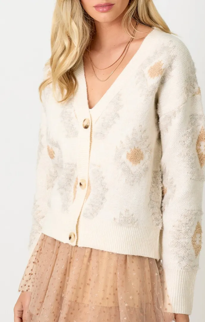 Aster Ivory Textured Cardigan