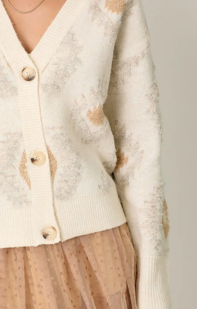 Aster Ivory Textured Cardigan