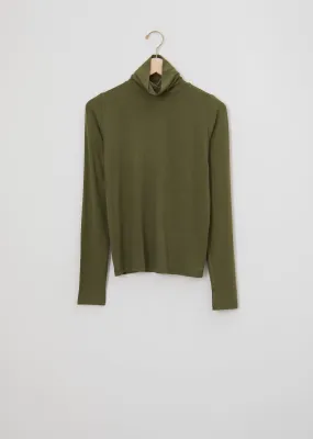 Bamboo Jersey Turtleneck — Apache Green