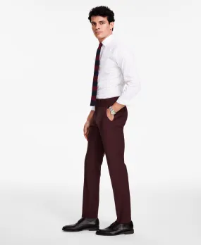 Bar III Mens Slim Fit Solid Dress Suit Pants Burgundy 34 x 32