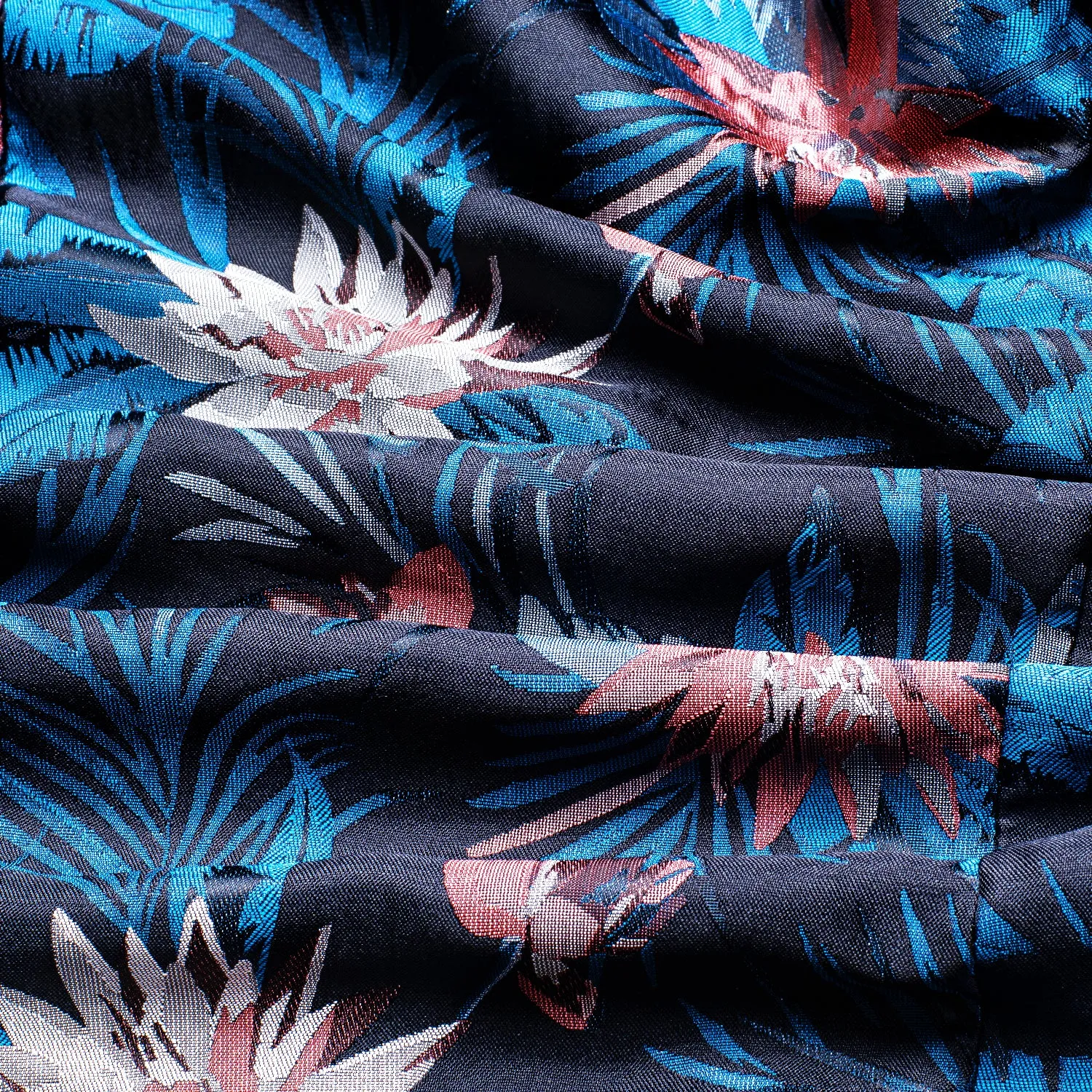 Black Blue White Epiphyllum Floral Men's Suit for Party