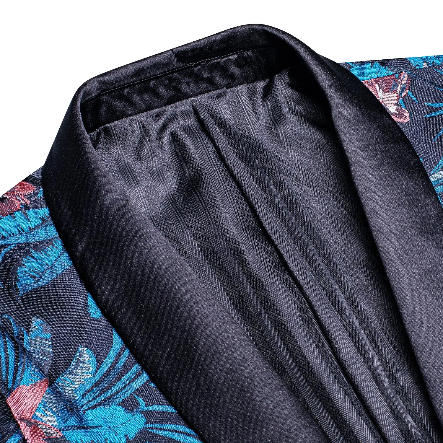 Black Blue White Epiphyllum Floral Men's Suit for Party