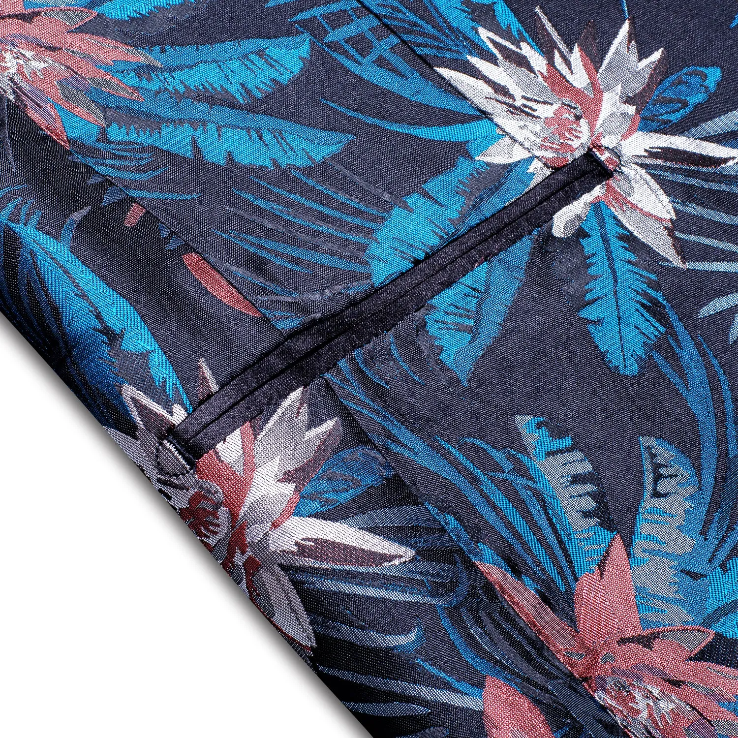 Black Blue White Epiphyllum Floral Men's Suit for Party