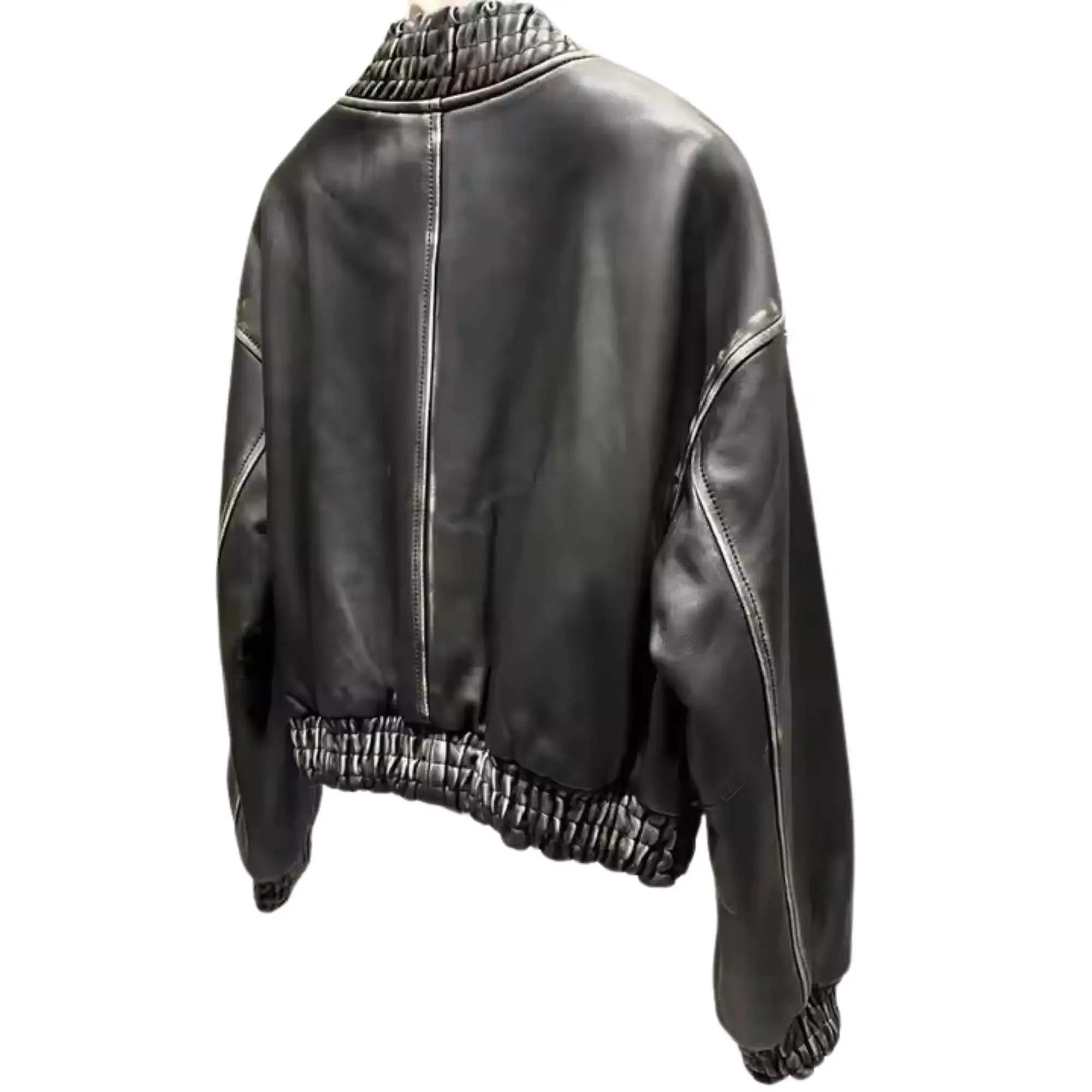 Black Crystal Leather Jacket