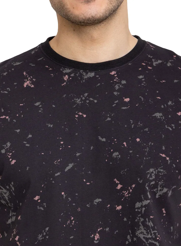 Black Printed Round T-Shirt Design 6