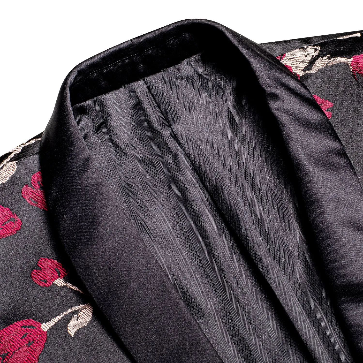 Black Red Embroidered Floral Men's Suit for Party