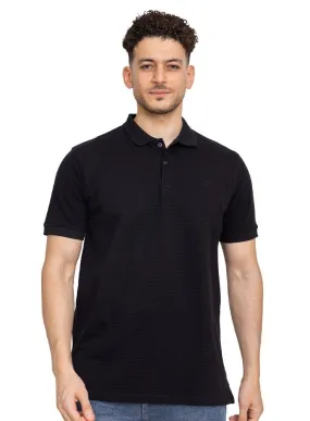 Black Ribbed Polo