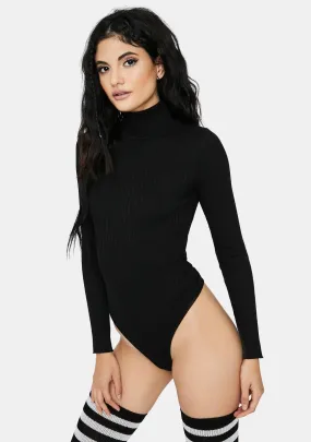 Blackout Closure Please Ribbed Turtleneck Bodysuit