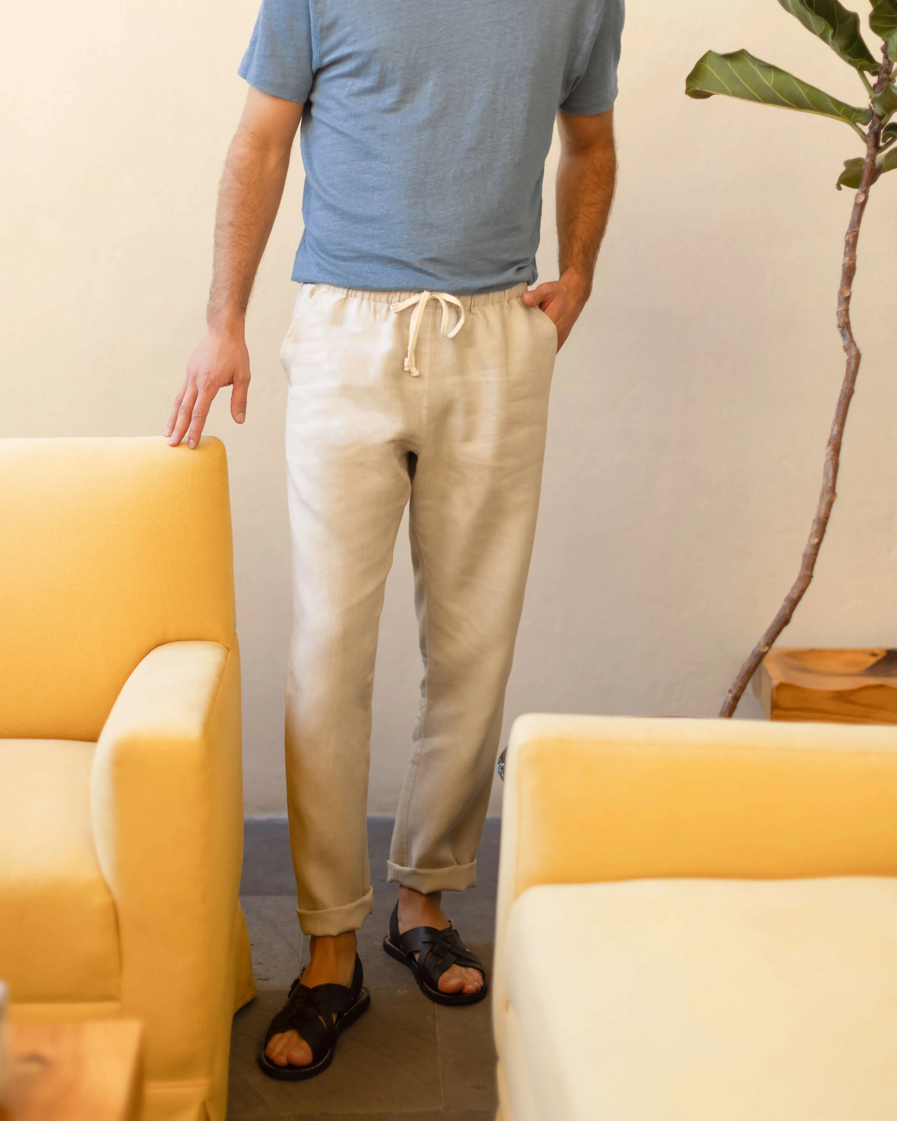 Bo Linen Drawstring Pants