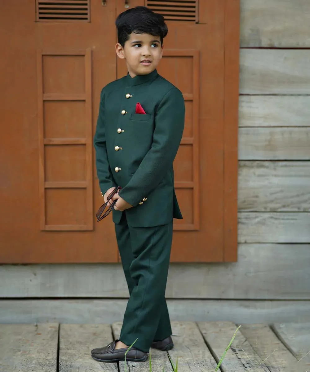 Bottle Green Colored Jodhpuri Suit