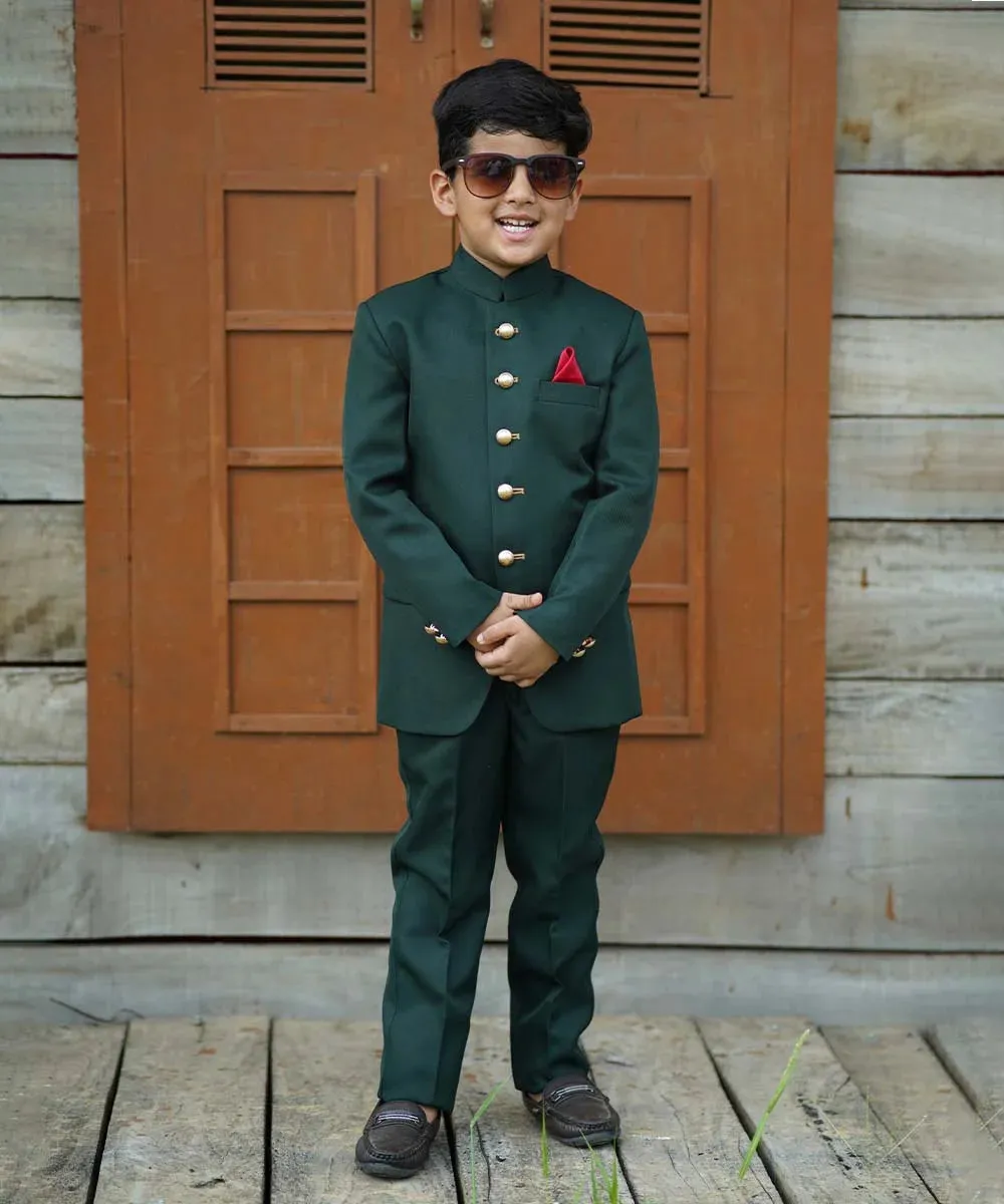Bottle Green Colored Jodhpuri Suit