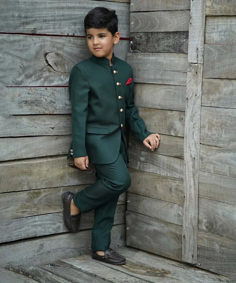 Bottle Green Colored Jodhpuri Suit