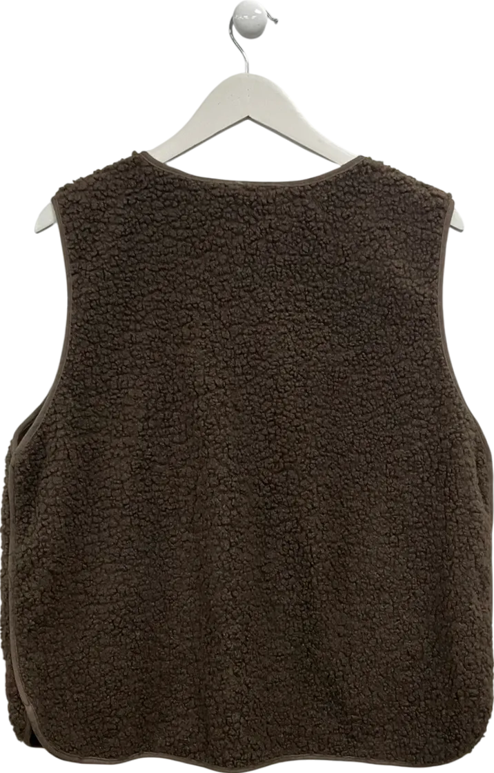 Brown Faux Sherling Gilet UK S/M