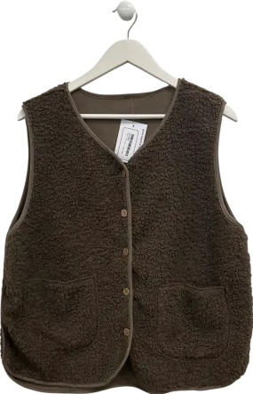 Brown Faux Sherling Gilet UK S/M