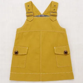 Buckle Jumper Dress in Ochre Denim by Misha & Puff - Last Ones In Stock - 6-8 Years