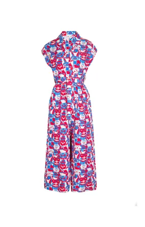 BUTELLA poplin jumpsuit 'Miska Faces'