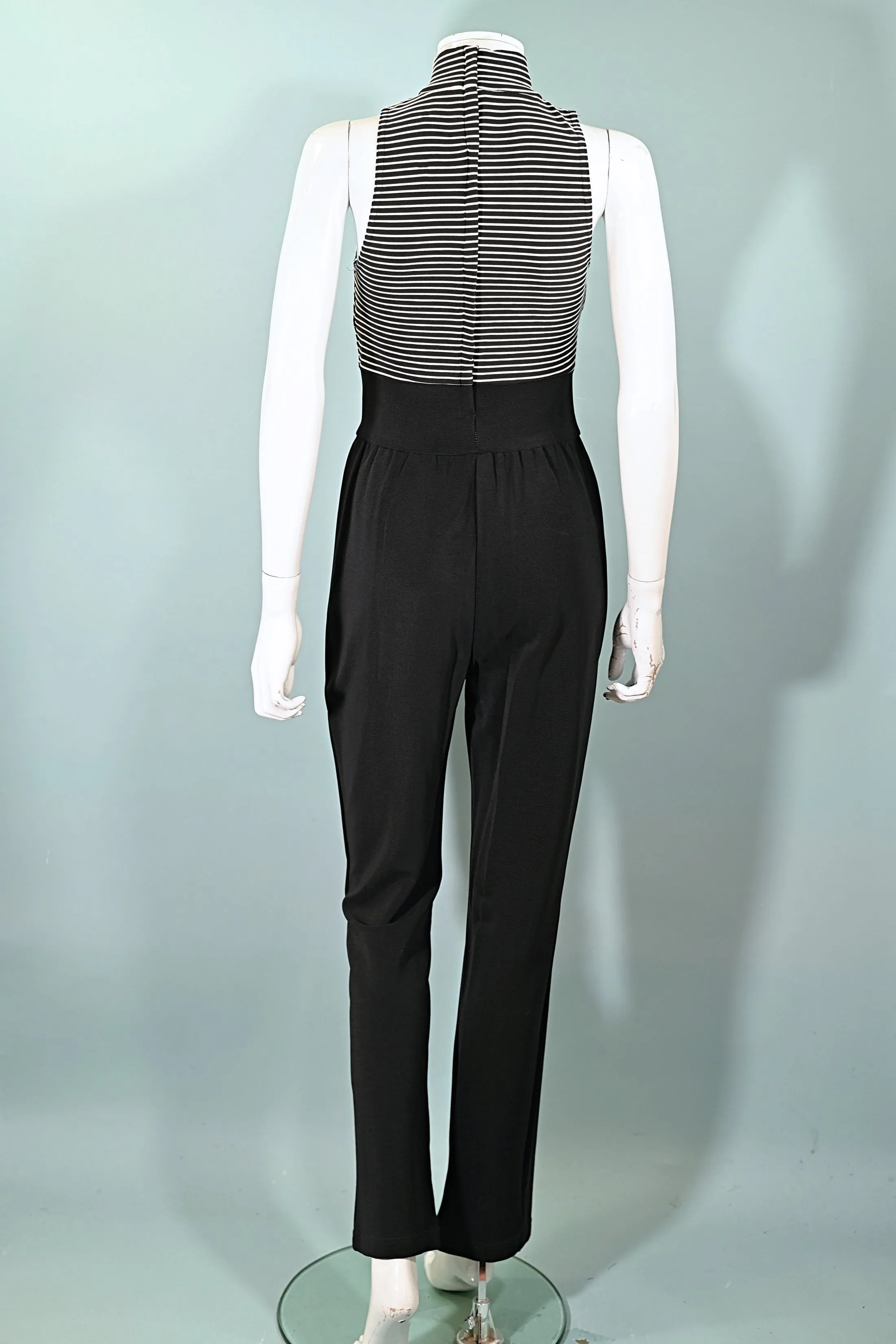 Cache Vintage 90s Black/White Sleeveless Jumpsuit S