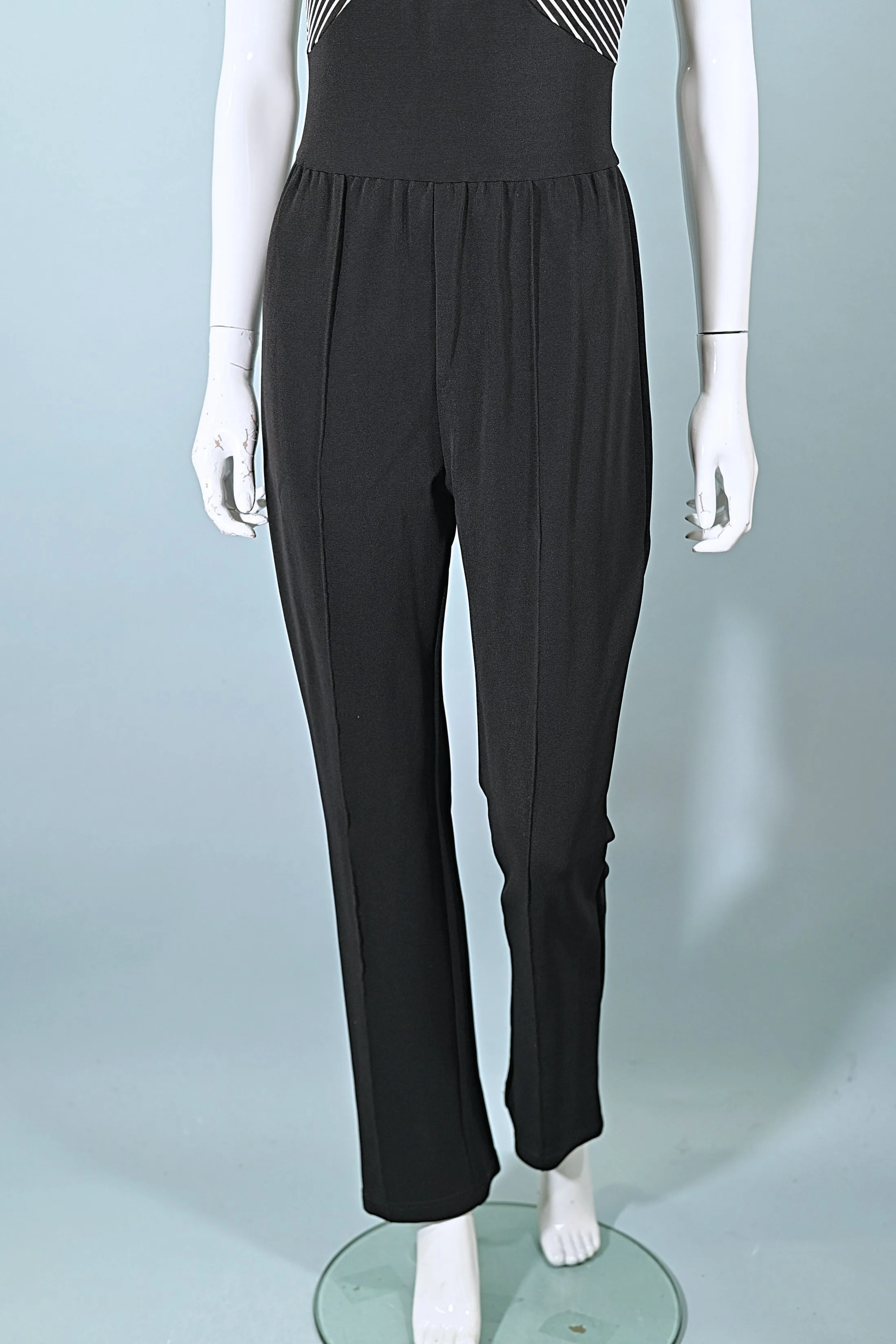 Cache Vintage 90s Black/White Sleeveless Jumpsuit S