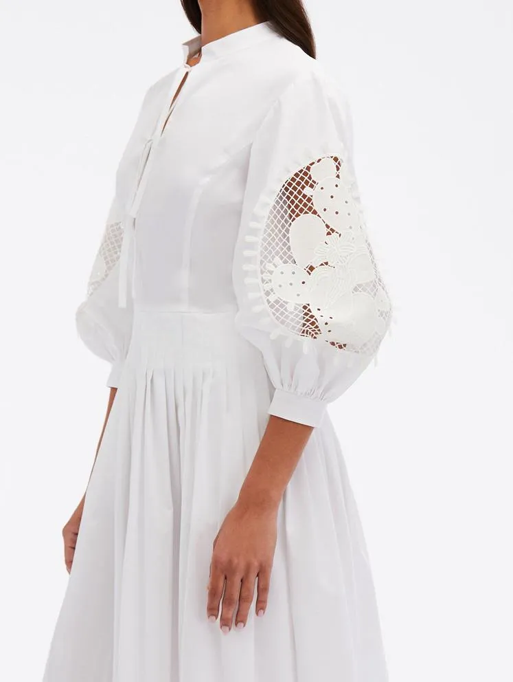 Cactus Eyelet Guipure Inset Dress