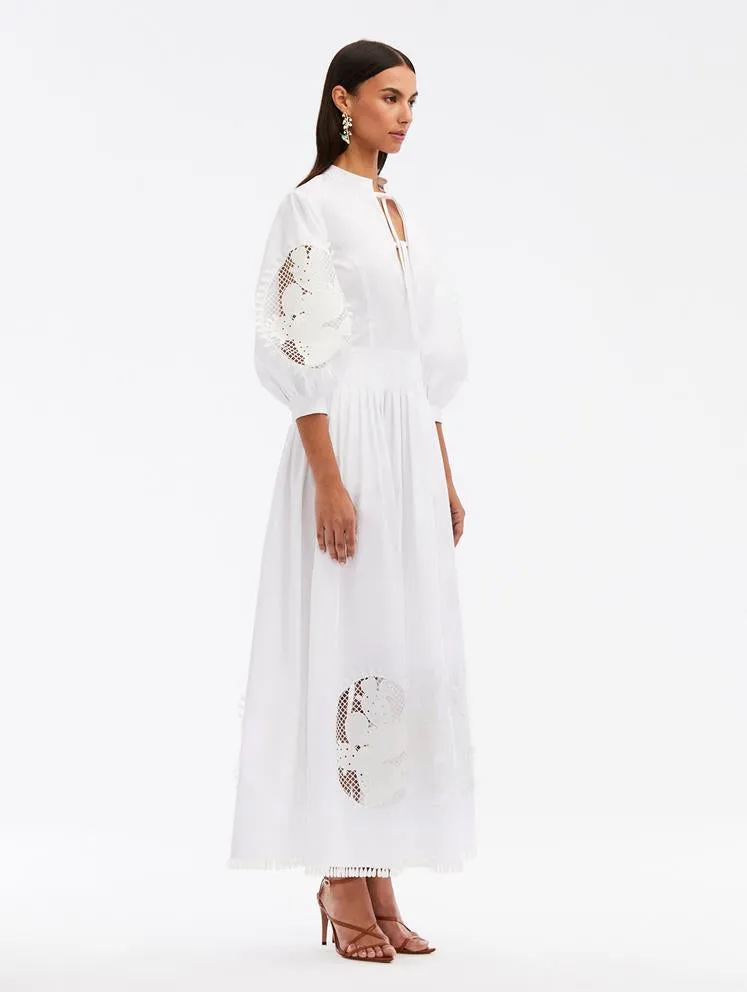 Cactus Eyelet Guipure Inset Dress
