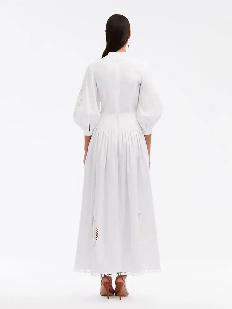 Cactus Eyelet Guipure Inset Dress