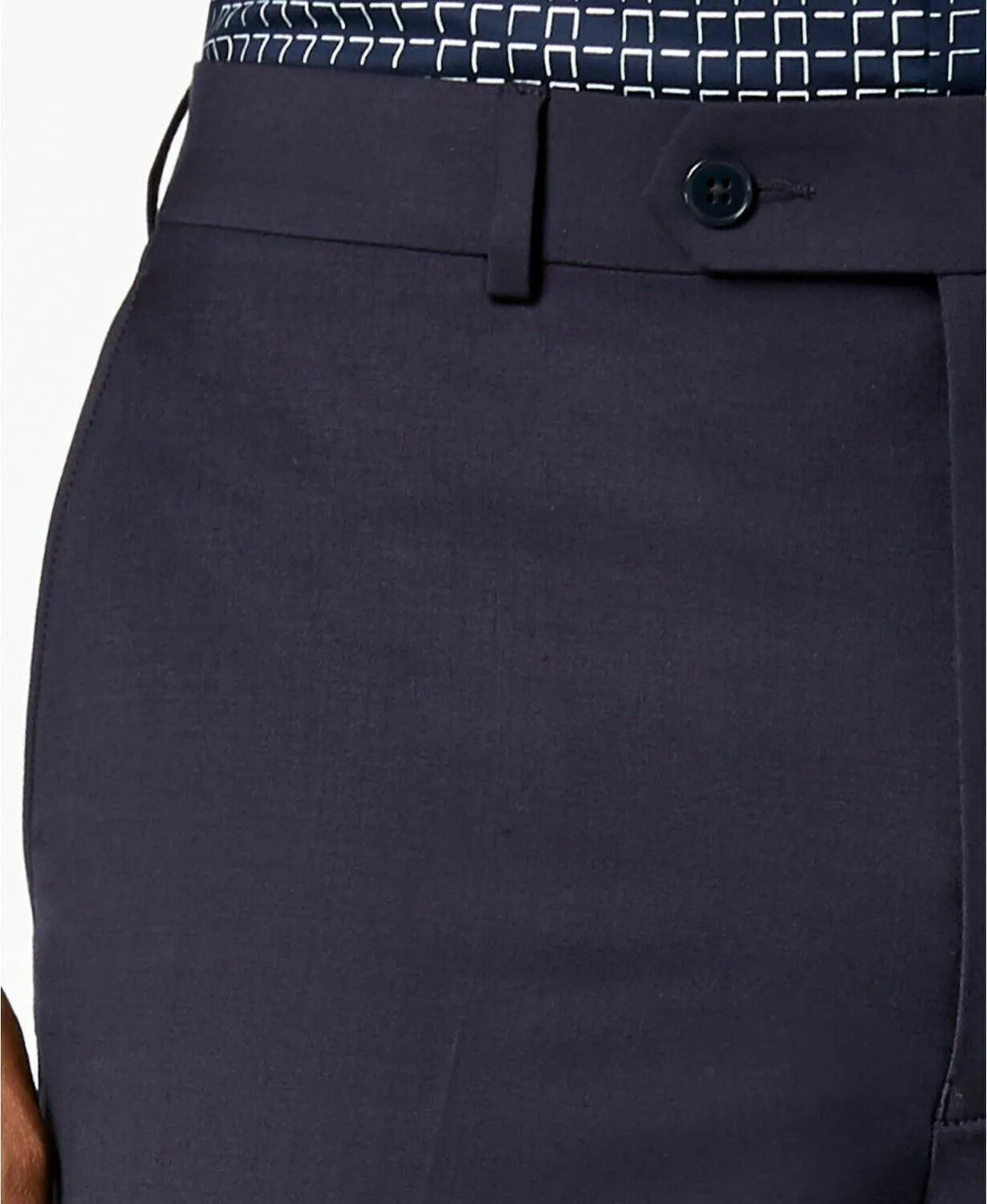 Calvin Klein Mens Skinny fit Dress Pants 34 / 32 Dark Blue Solid