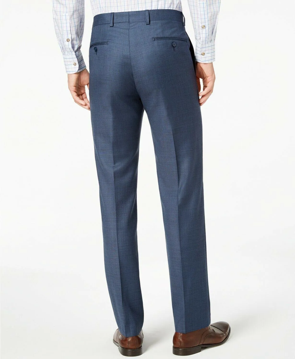 Calvin Klein Mens Slim fit Dress Pants 36 / 30 Blue Solid Stretch