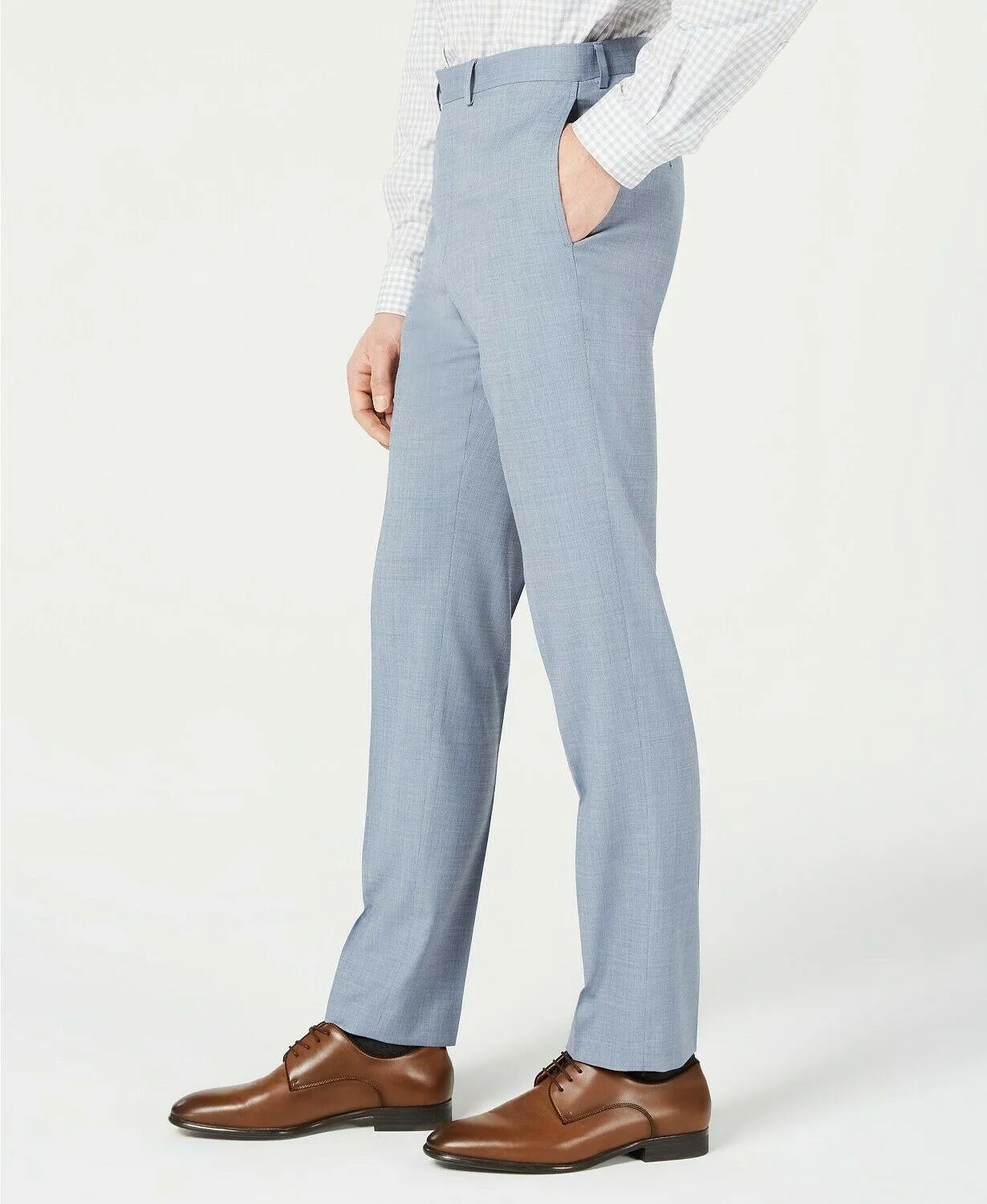 Calvin Klein Mens Slim fit Dress Pants 36 / 32 Light Blue Stretch