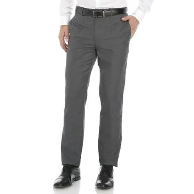 Calvin Klein Mens Slim fit Dress Pants 36 / 34 Grey Solid Stretch