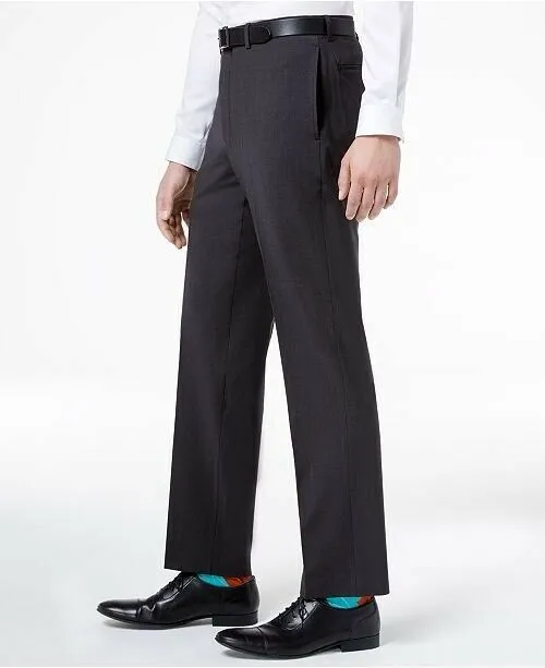 Calvin Klein Mens Slim fit Dress Pants 40 x 32 Charcoal Grey Solid