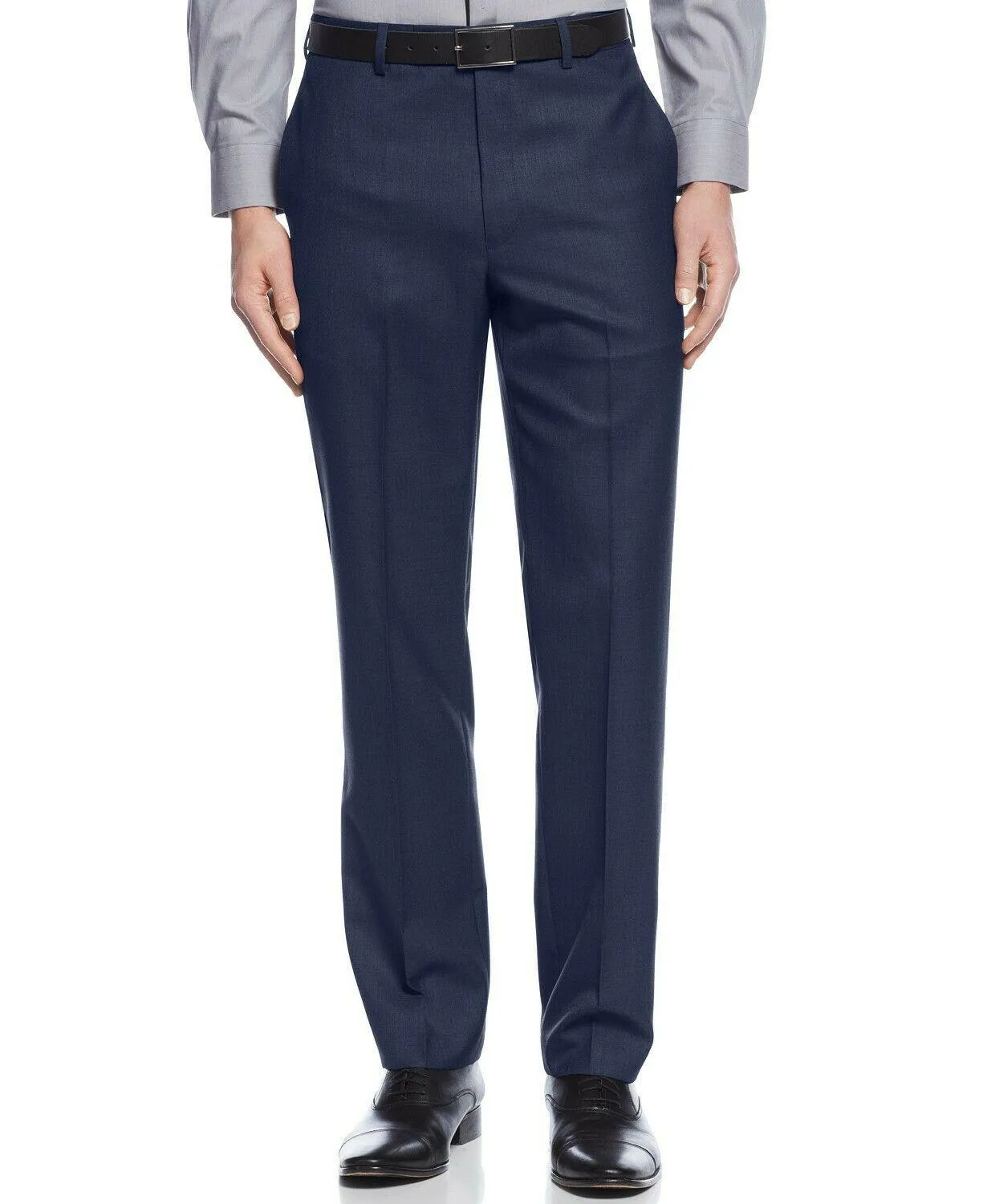 Calvin Klein Mens Slim fit Dress Pants Pants 34 / 32 Blue Solid Stretch