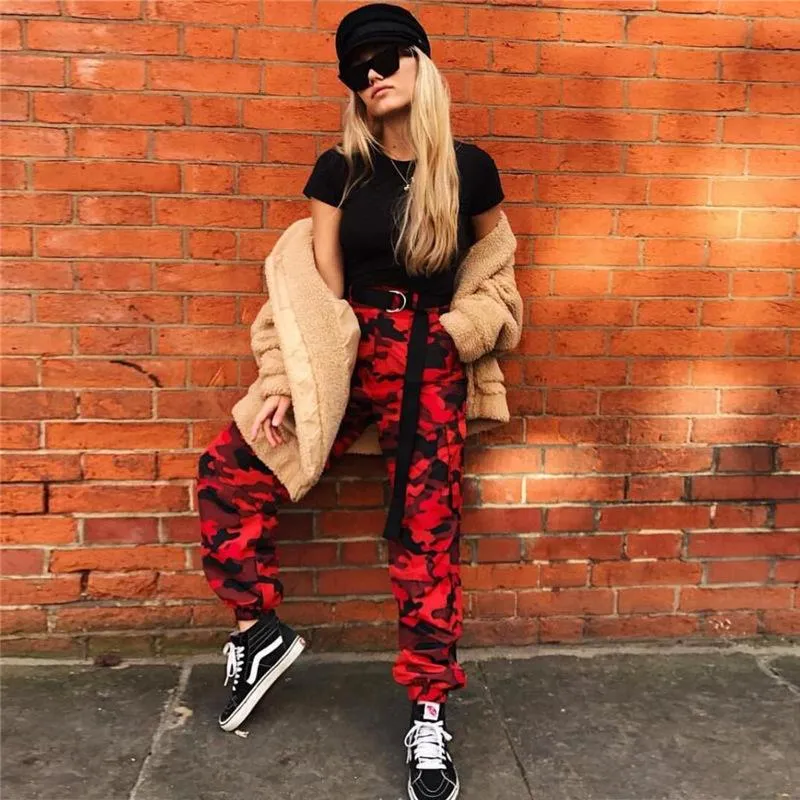 Camouflage High Waist Women Loose Long Harem Pants
