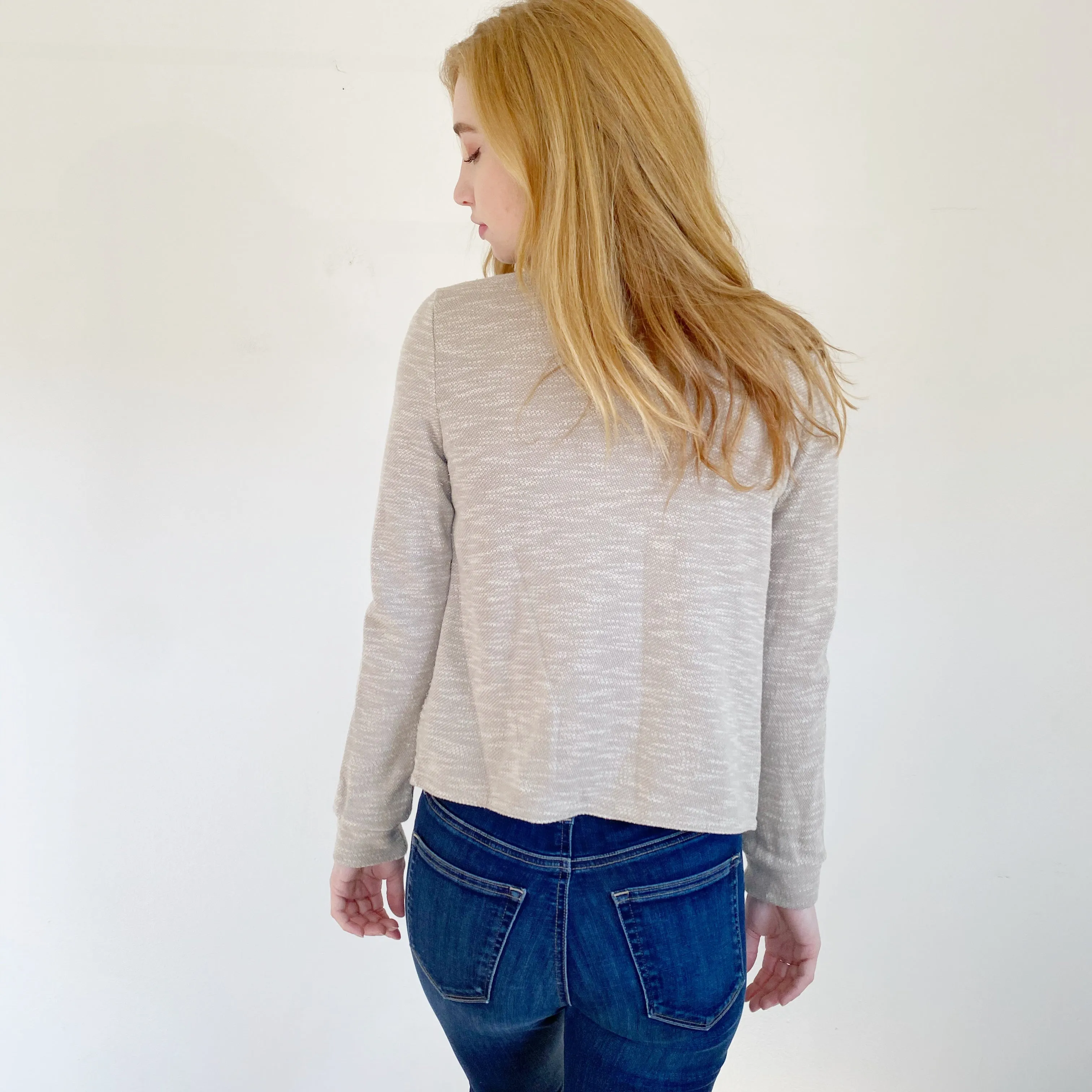 Caslon Drape Collar Knit Blazer Sweater Jacket Small