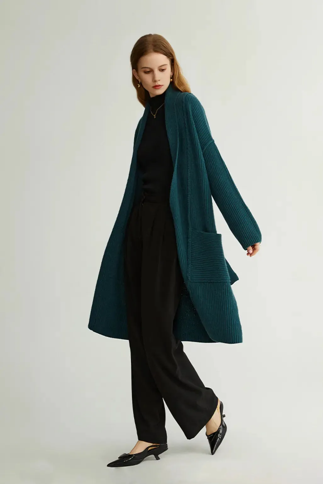 Casual Wool Belted Duster Cardigan
